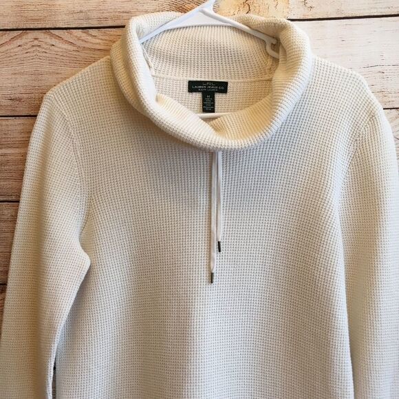 LAUREN JEANS CO WAFFLE KNIT TOP IN CREAM‎ - Picture 2 of 6